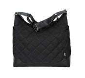 Bolso Hobo Oioi Diamont Quilt Black Whit Metalic Lining