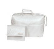 Canastilla Y Vestidor Plast Raya Gris