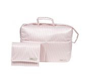 Canastilla Y Vestidor Plast Raya Rosa