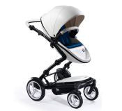 Cochecito Mima Kobi Chasis Blanco Soft Pack Gris/ Azul Cobalto