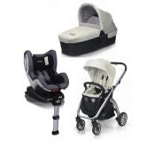 Conjunto Casualplay Kudu 4 Aluminio Ice + Capazo + Bicarefix Gris